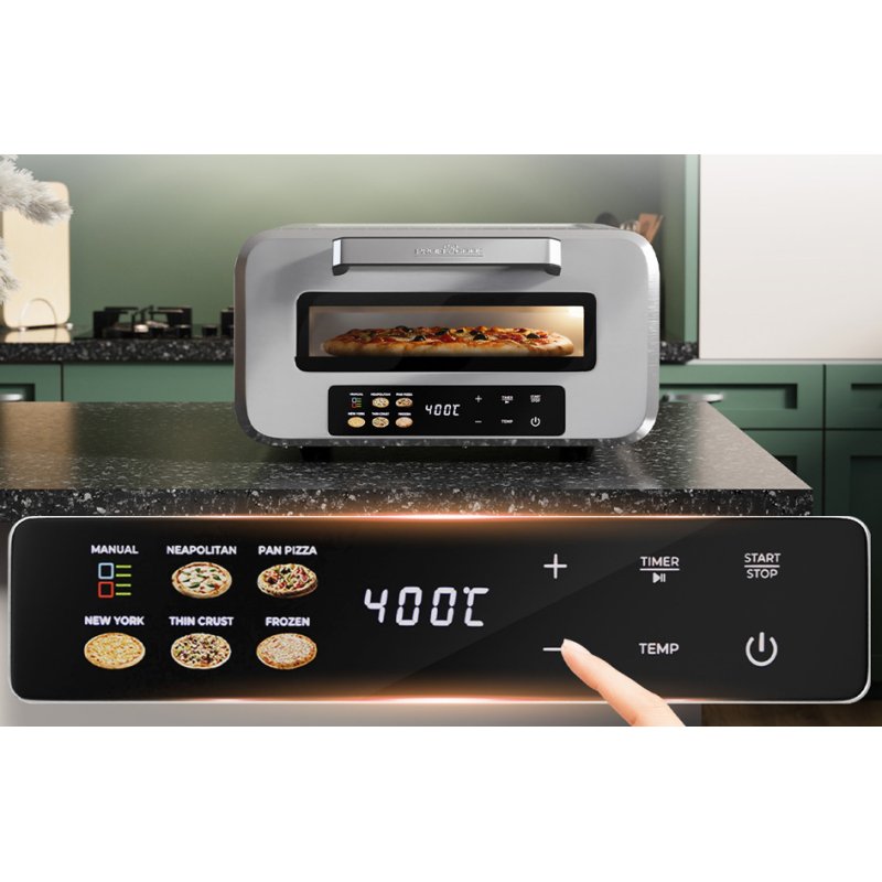 PROFI COOK four à pizza PC-PO 132, acier inoxydable, 100-400°C, 2100 W